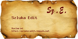 Szluka Edit névjegykártya